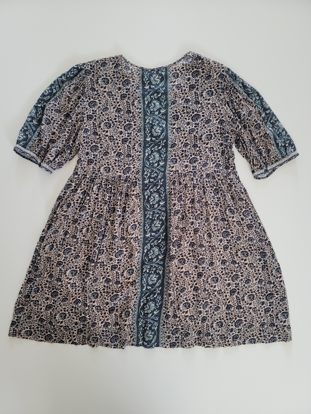 Ba&sh Travis Mini Babydoll Dress in Vert D'Eau Blue Ecru XS - Picture 12 of 13